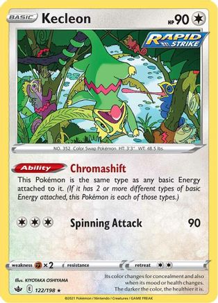 Kecleon 122/198 - SWSH06 Chilling Reign Reverse Holofoil - Rare