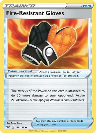 Fire-Resistant Gloves 138/198 - SWSH06 Chilling Reign Reverse Holofoil - Uncommon