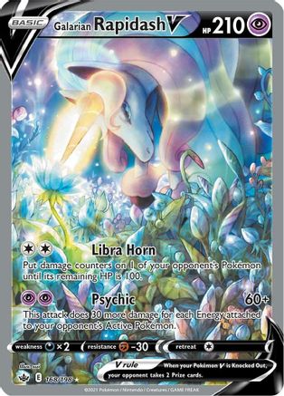 Galarian Rapidash V (Alternate Full Art) 168/198 - SWSH06 Chilling Reign Holofoil - Ultra Rare
