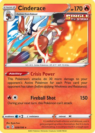 Cinderace 028/198 - Deck Exclusives Normal - Rare