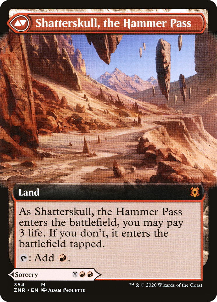 Shatterskull Smashing // Shatterskull, the Hammer Pass (ZNR-354) - Zendikar Rising: (Extended Art) Foil