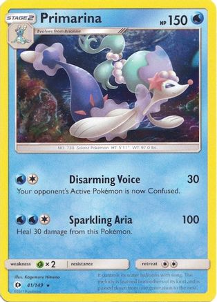 Primarina - 41/149 (Water Web Holo) 41 - Miscellaneous Cards & Products Holofoil