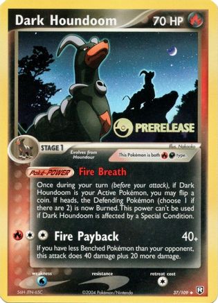 Dark Houndoom - 037/109 (Prerelease) 37 - Nintendo Promos Holofoil