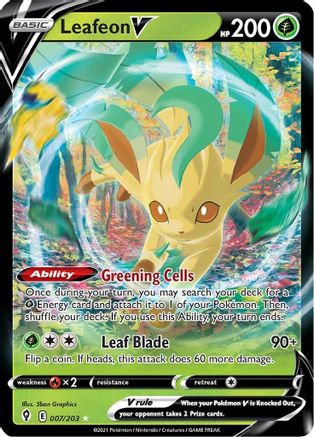 Leafeon V 007/203 - SWSH07 Evolving Skies Holofoil - Ultra Rare
