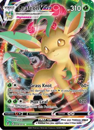 Leafeon VMAX 008/203 - SWSH07 Evolving Skies Holofoil - Ultra Rare