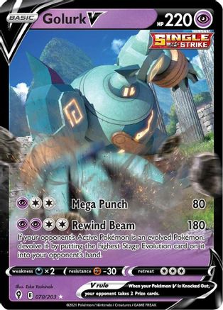 Golurk V 070/203 - SWSH07 Evolving Skies Holofoil - Ultra Rare