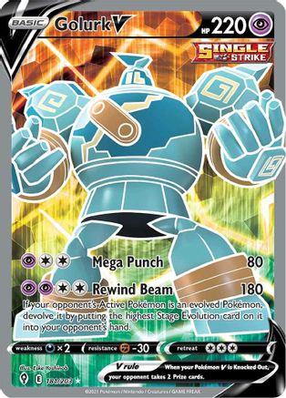 Golurk V (Full Art) 181/203 - SWSH07 Evolving Skies Holofoil - Ultra Rare