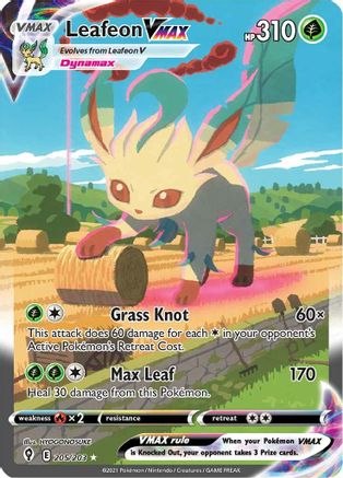 Leafeon VMAX (Alternate Art Secret) 205/203 - SWSH07 Evolving Skies Holofoil - Secret Rare