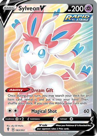 Sylveon V (Full Art) 183/203 - SWSH07 Evolving Skies Holofoil - Ultra Rare