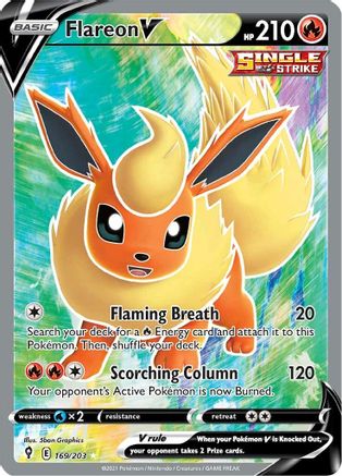 Flareon V (Full Art) 169/203 - SWSH07 Evolving Skies Holofoil - Ultra Rare