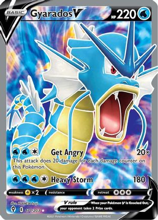 Gyarados V (Full Art) 171/203 - SWSH07 Evolving Skies Holofoil - Ultra Rare