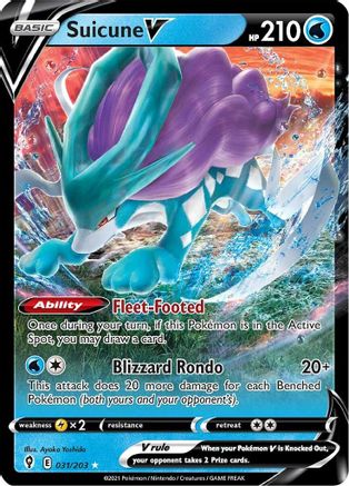 Suicune V - 031/203 - SWSH07 Evolving Skies Holofoil