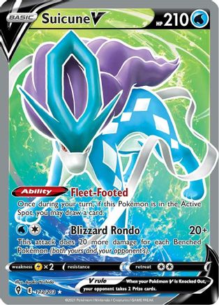 Suicune V (Full Art) - 173/203 - SWSH07 Evolving Skies Holofoil