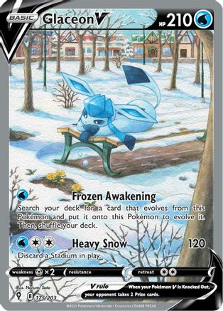 Glaceon V (Alternate Full Art) 175/203 - SWSH07 Evolving Skies Holofoil - Ultra Rare