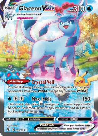 Glaceon VMAX (Alternate Art Secret) 209/203 - SWSH07 Evolving Skies Holofoil - Secret Rare