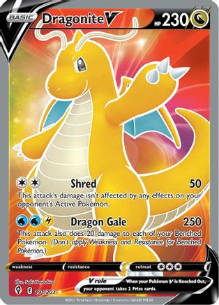 Dragonite V (Full Art) 191/203 - SWSH07 Evolving Skies Holofoil - Ultra Rare