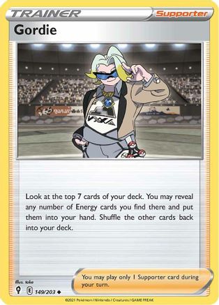 Gordie 149/203 - SWSH07 Evolving Skies Reverse Holofoil - Uncommon