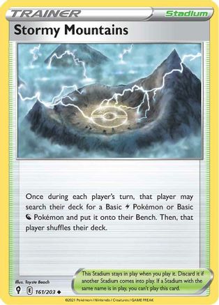 Stormy Mountains 161/203 - SWSH07 Evolving Skies Reverse Holofoil - Uncommon