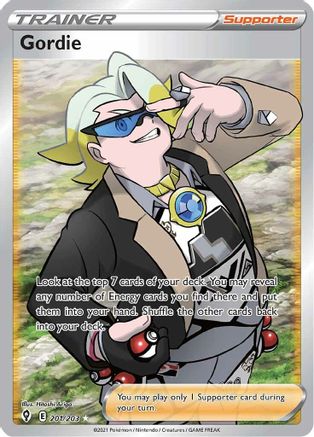 Gordie (Full Art) 201/203 - SWSH07 Evolving Skies Holofoil - Ultra Rare