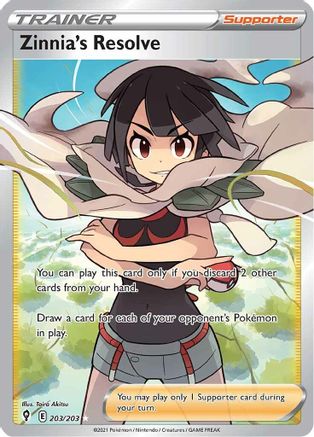 Zinnia's Resolve (Full Art) - 203/203 - SWSH07 Evolving Skies Holofoil