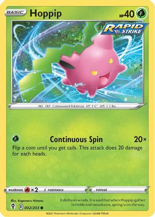 Hoppip 002/203 - SWSH07 Evolving Skies Normal - Common