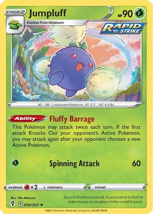 Jumpluff 004/203 - SWSH07 Evolving Skies Holofoil - Holo Rare