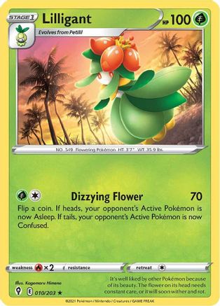 Lilligant 010/203 - SWSH07 Evolving Skies Reverse Holofoil - Rare