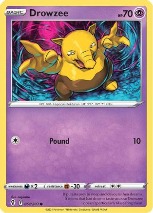 Drowzee 061/203 - SWSH07 Evolving Skies Reverse Holofoil - Common