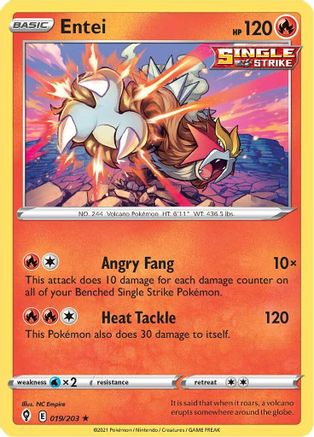 Entei 019/203 - SWSH07 Evolving Skies Holofoil - Holo Rare