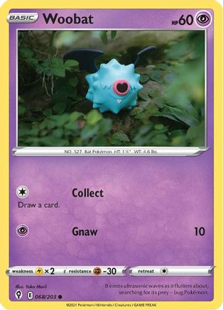 Woobat 68/203 - Evolving Skies Reverse Holofoil