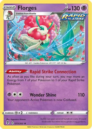 Florges 073/203 - SWSH07 Evolving Skies Reverse Holofoil - Holo Rare