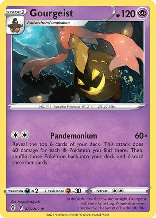 Gourgeist 077/203 - SWSH07 Evolving Skies Reverse Holofoil - Rare
