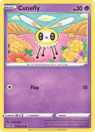 Cutiefly 078/203 - SWSH07 Evolving Skies Normal - Common