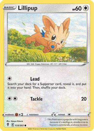 Lillipup 133/203 - SWSH07 Evolving Skies Reverse Holofoil - Common