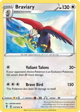 Braviary 137/203 - SWSH07 Evolving Skies Normal - Uncommon
