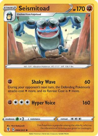 Seismitoad (90/203) - SWSH07 Evolving Skies  - Rare