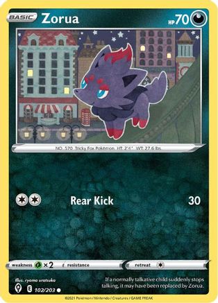 Zorua - 102/203 - SWSH07 Evolving Skies Normal