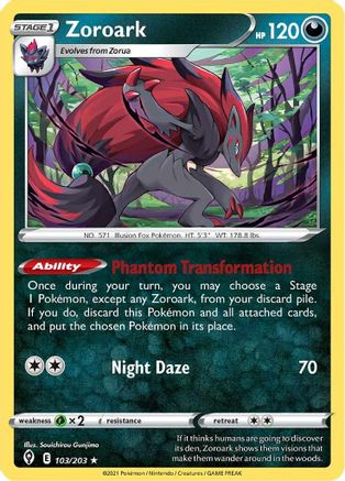 Zoroark - 103/203 - SWSH07 Evolving Skies Holofoil