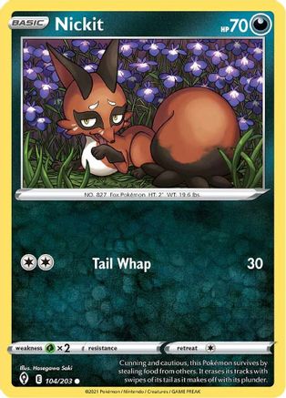 Nickit 104/203 - SWSH07 Evolving Skies Reverse Holofoil - Common