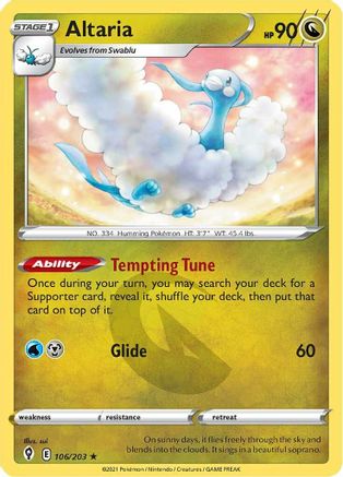 Altaria 106/203 - SWSH07 Evolving Skies Normal - Rare