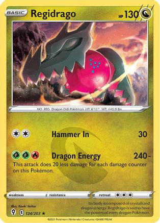Regidrago 124/203 - SWSH07 Evolving Skies Holofoil - Holo Rare