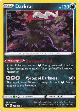 Darkrai - 105/189 (Cosmos Holo) 105 - Miscellaneous Cards & Products Holofoil