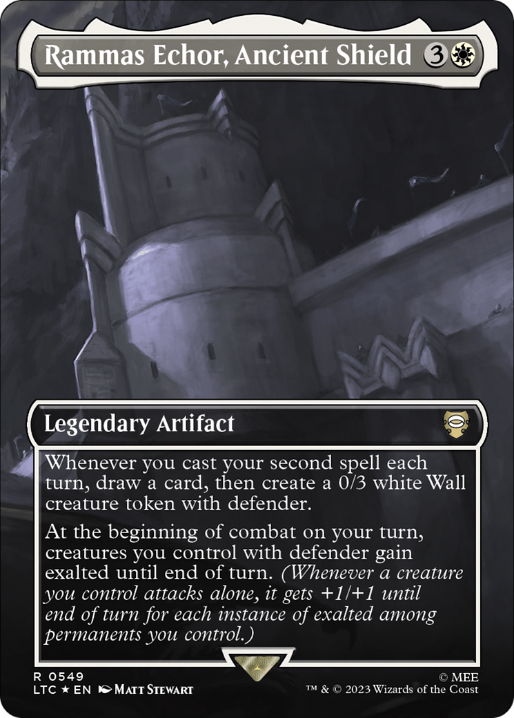 Rammas Echor, Ancient Shield (Borderless) (Surge Foil) (LTC-549) - Tales of Middle-earth Commander (Borderless) Foil