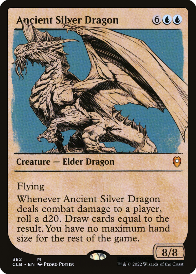 Ancient Silver Dragon (CLB-382) - Commander Legends: Battle for Baldur's Gate: (Showcase) Foil