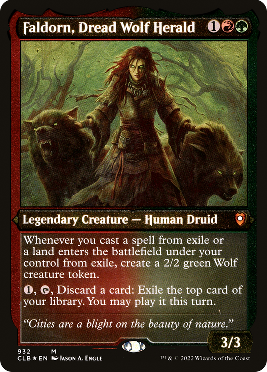 Faldorn, Dread Wolf Herald (CLB-932) - Commander Legends: Battle for Baldur's Gate Etched Foil