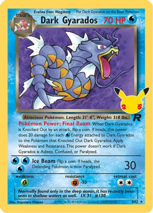 Dark Gyarados 8/25 - Celebrations Classic Collection Holofoil