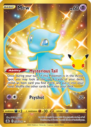 Mew (Secret) - 025/025 - Celebrations Holofoil