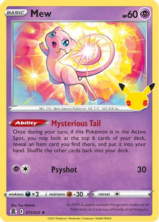 Mew (11/025) - Celebrations Holofoil - Holo Rare