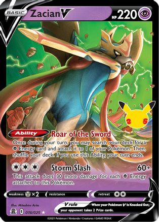 Zacian V - 016/025 - Celebrations Holofoil