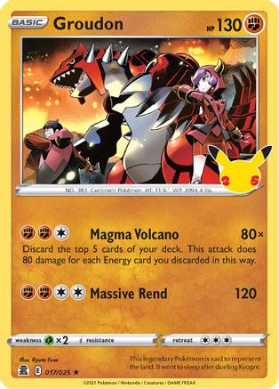 Groudon (17/025) - Celebrations Holofoil - Holo Rare